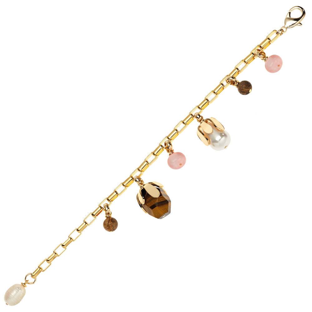 Ottaviani Bracciale con quarzo,giada,occhio di tigre,per