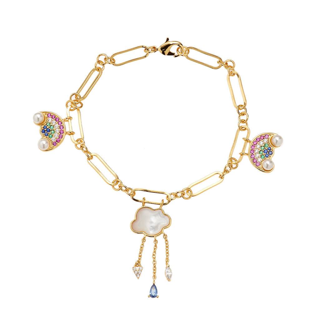 Ottaviani Bracciale dorato arcobaleno e nuvoletta c/m.pe