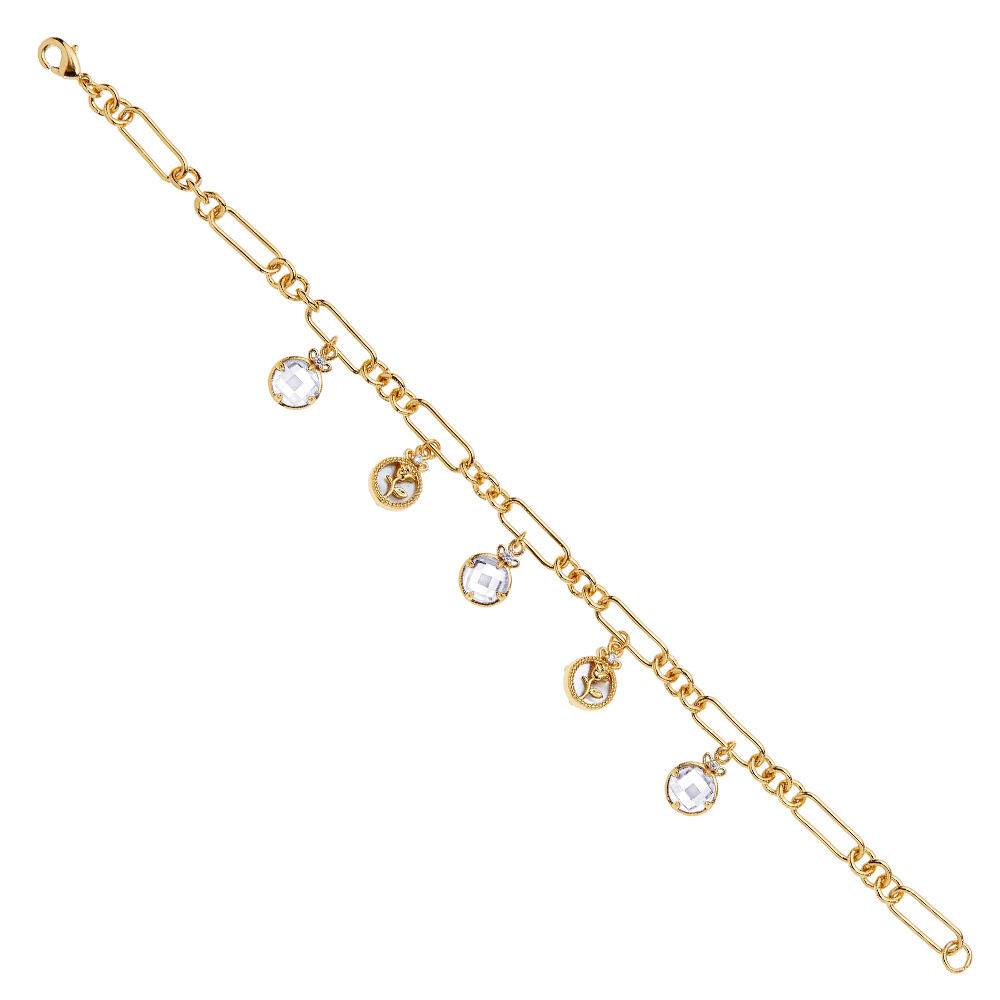 Ottaviani Bracciale dorato con cubic zirconia e m.perla