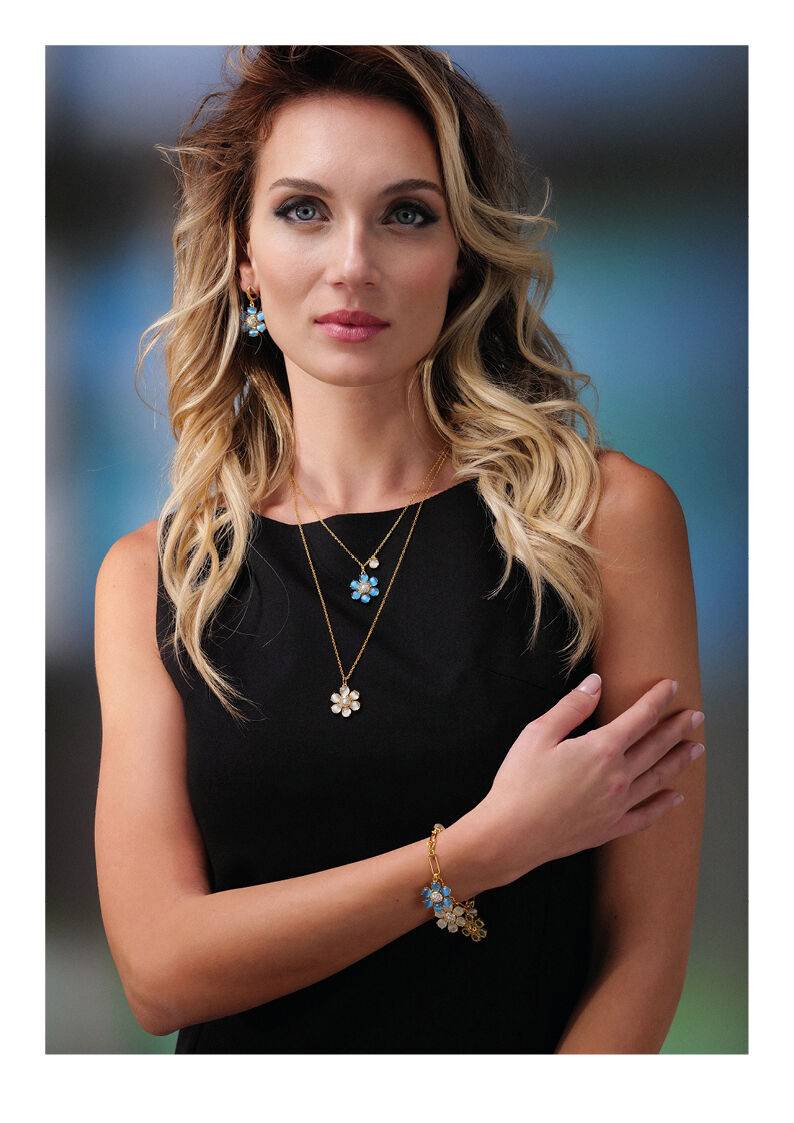 Ottaviani Bracciale Dorato Con Cubic Zirconia E Resina