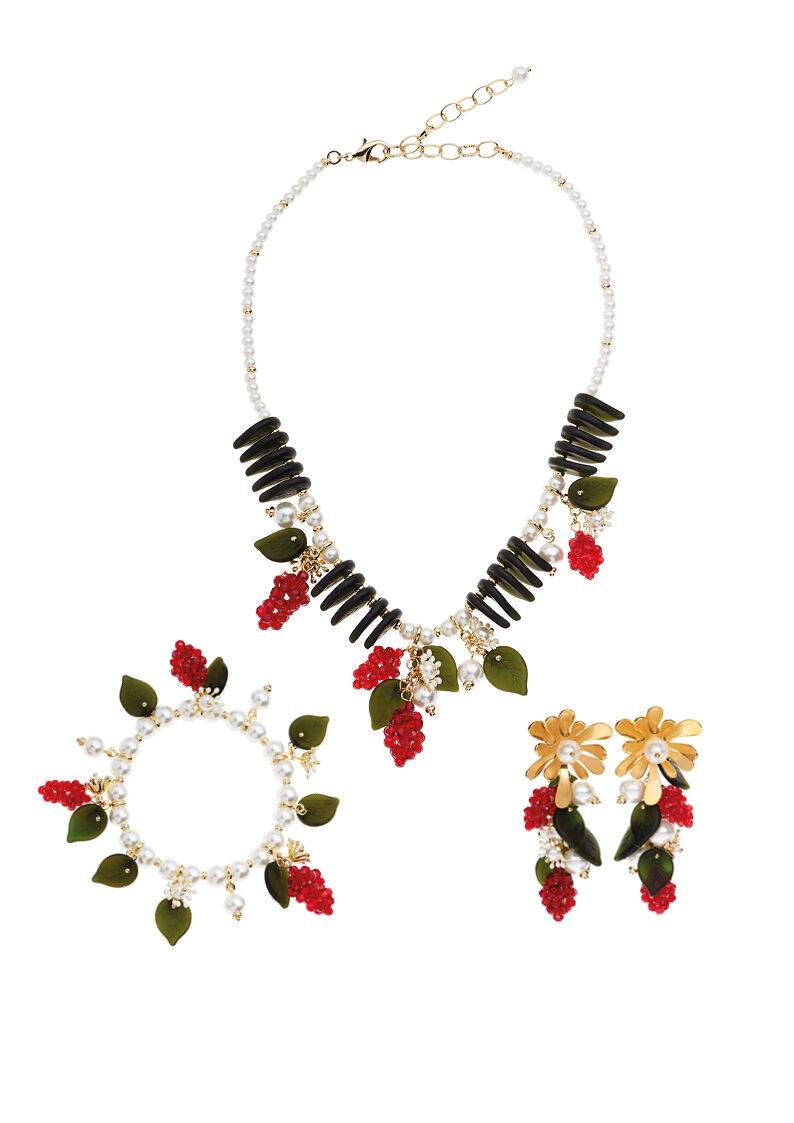 Ottaviani Bracciale Elastico Con Perle Di Vetro E Perlin