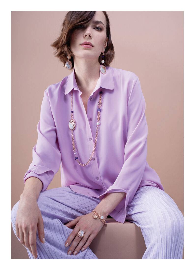 Ottaviani Bracciale In Bronzo C/glitter Arg,agata,perla