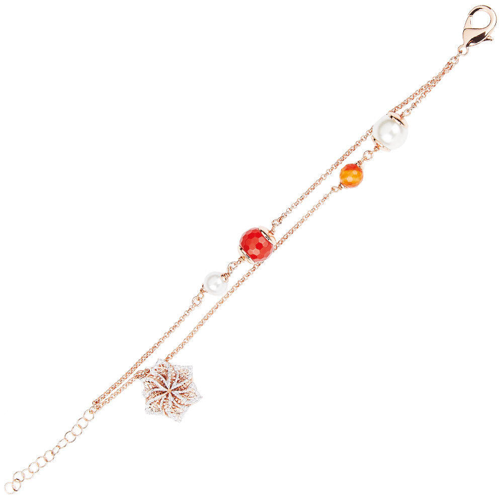 Ottaviani Bracciale in bronzo con glitter arg e perle bj