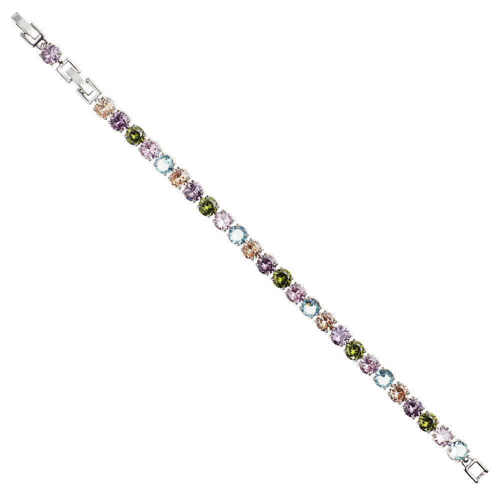 Ottaviani Bracciale rodiato con cubic zirconia colorata