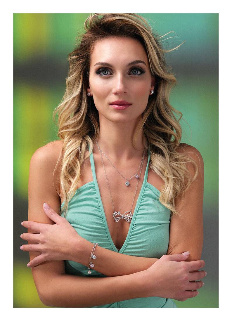 Ottaviani Bracciale Rodiato Con Cubic Zirconia E Perle