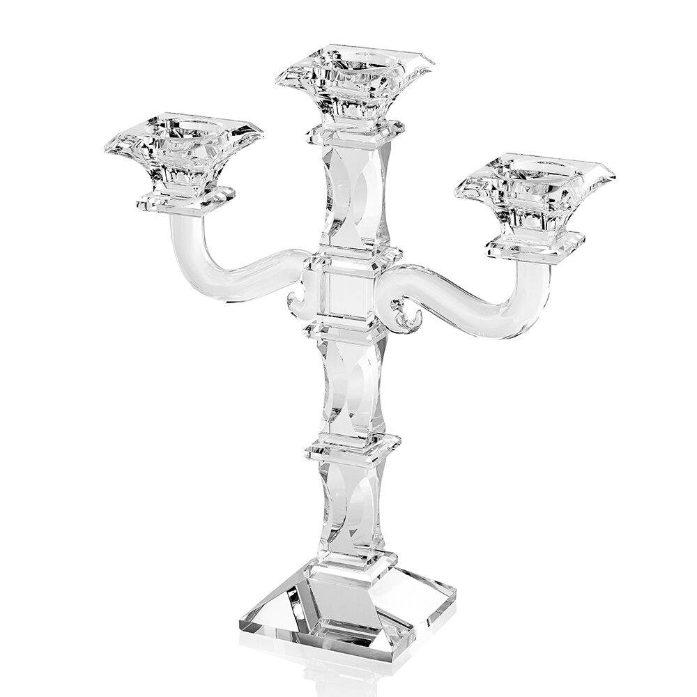 Ottaviani Candeliere in cristallo a tre fiamme h.cm.31