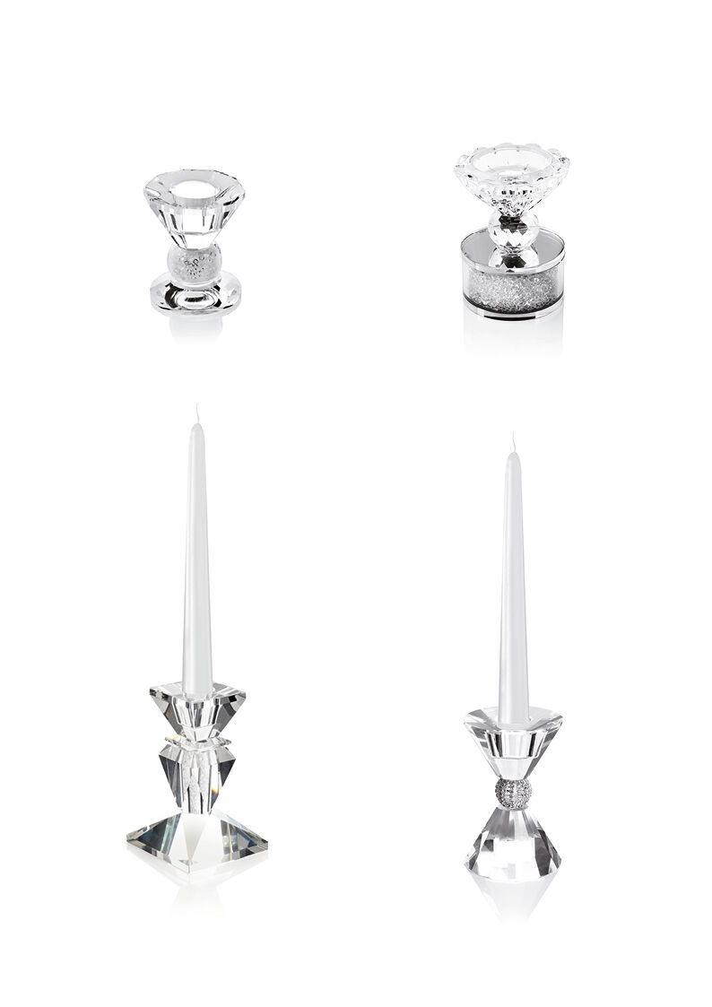 Ottaviani Candeliere In Cristallo Con Strass-h.6.5cm