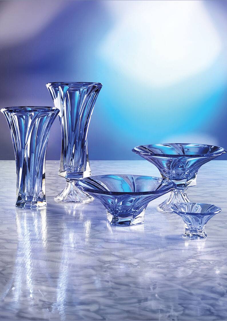 Ottaviani Centrotavola In Cristallo "blu Cobalto" D. 30