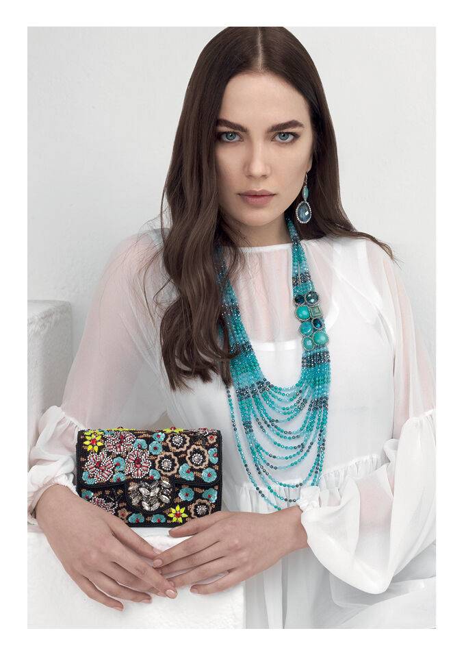 Ottaviani Clutch Con Ricami,cristalli,perline E Strass