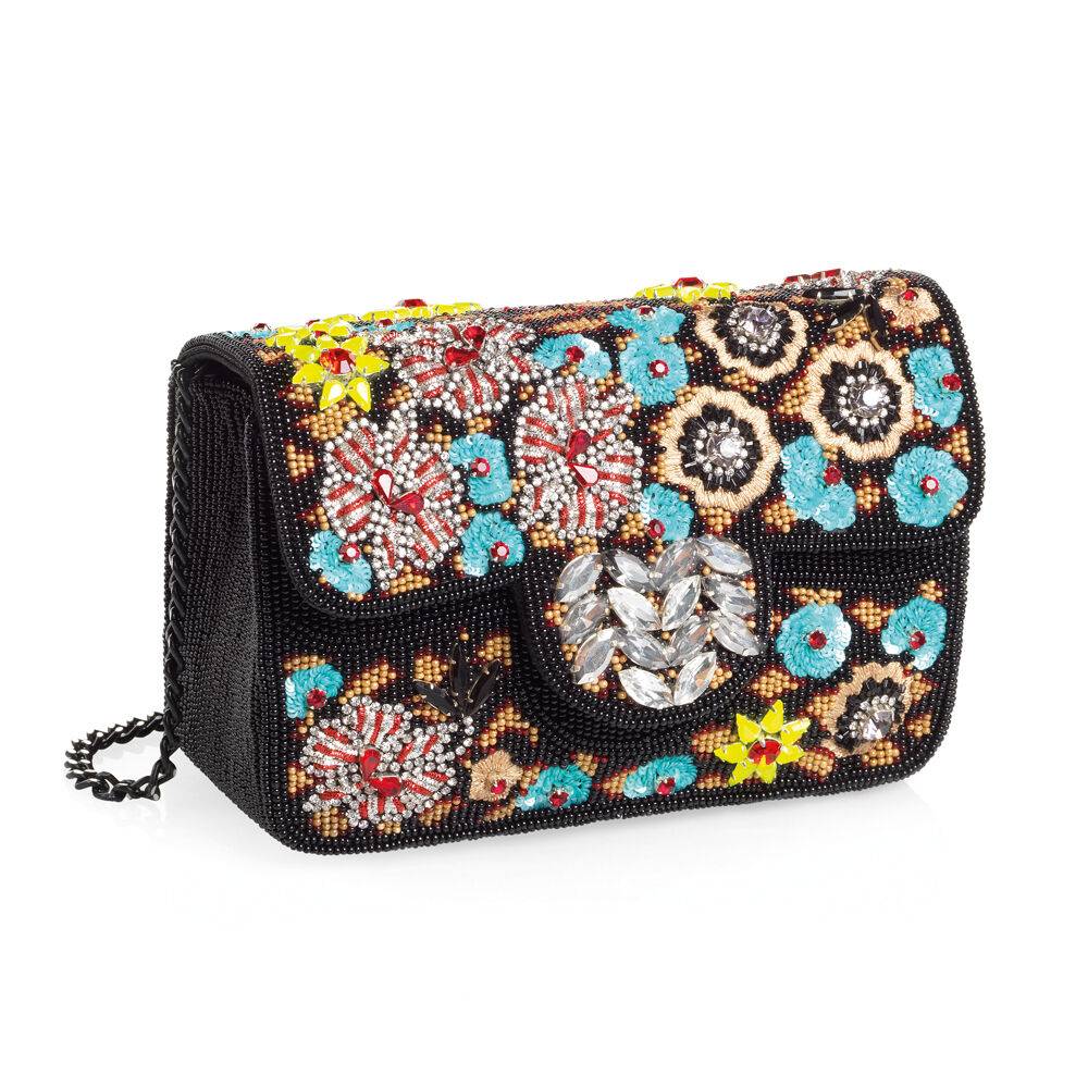 Ottaviani Clutch con ricami,cristalli,perline e strass