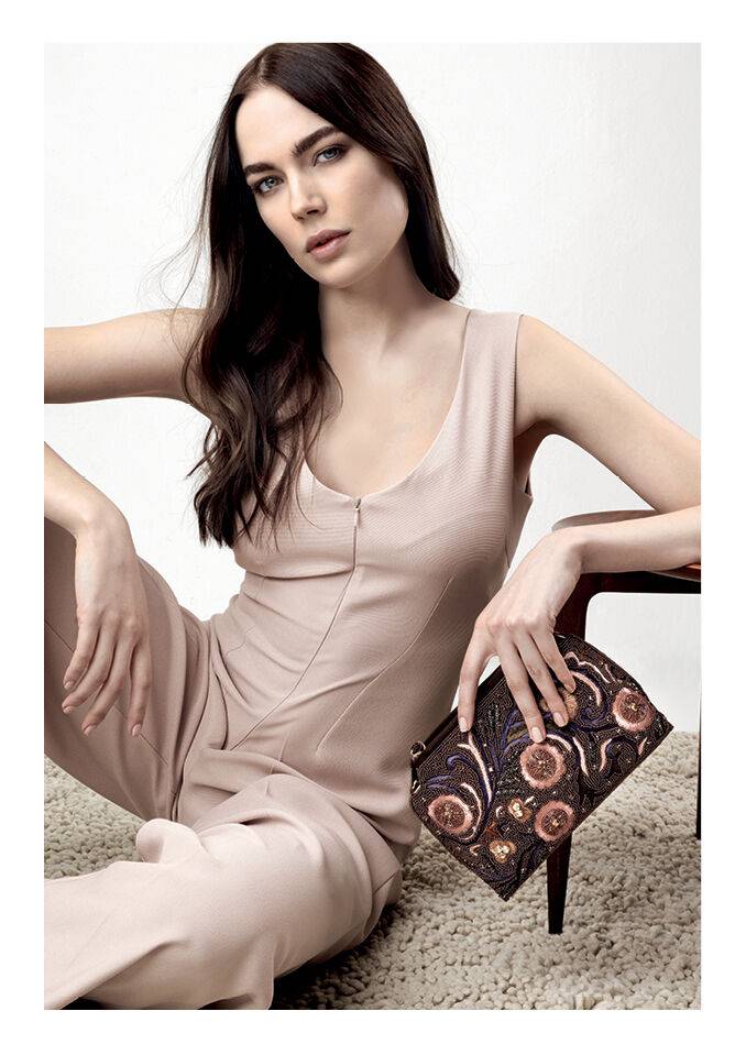 Ottaviani Clutch Con Ricami,cristalli,perline E Strass