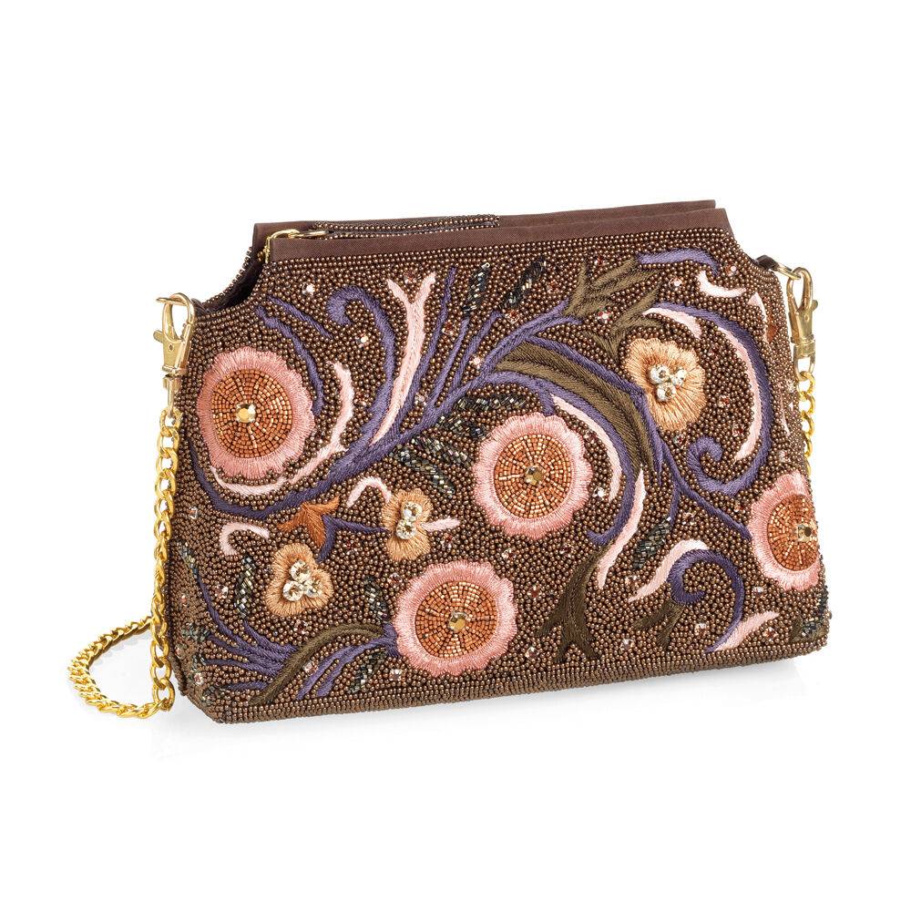 Ottaviani Clutch con ricami,cristalli,perline e strass