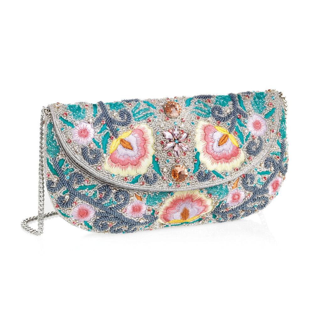 Ottaviani Clutch con ricami,cristalli,perline e strass