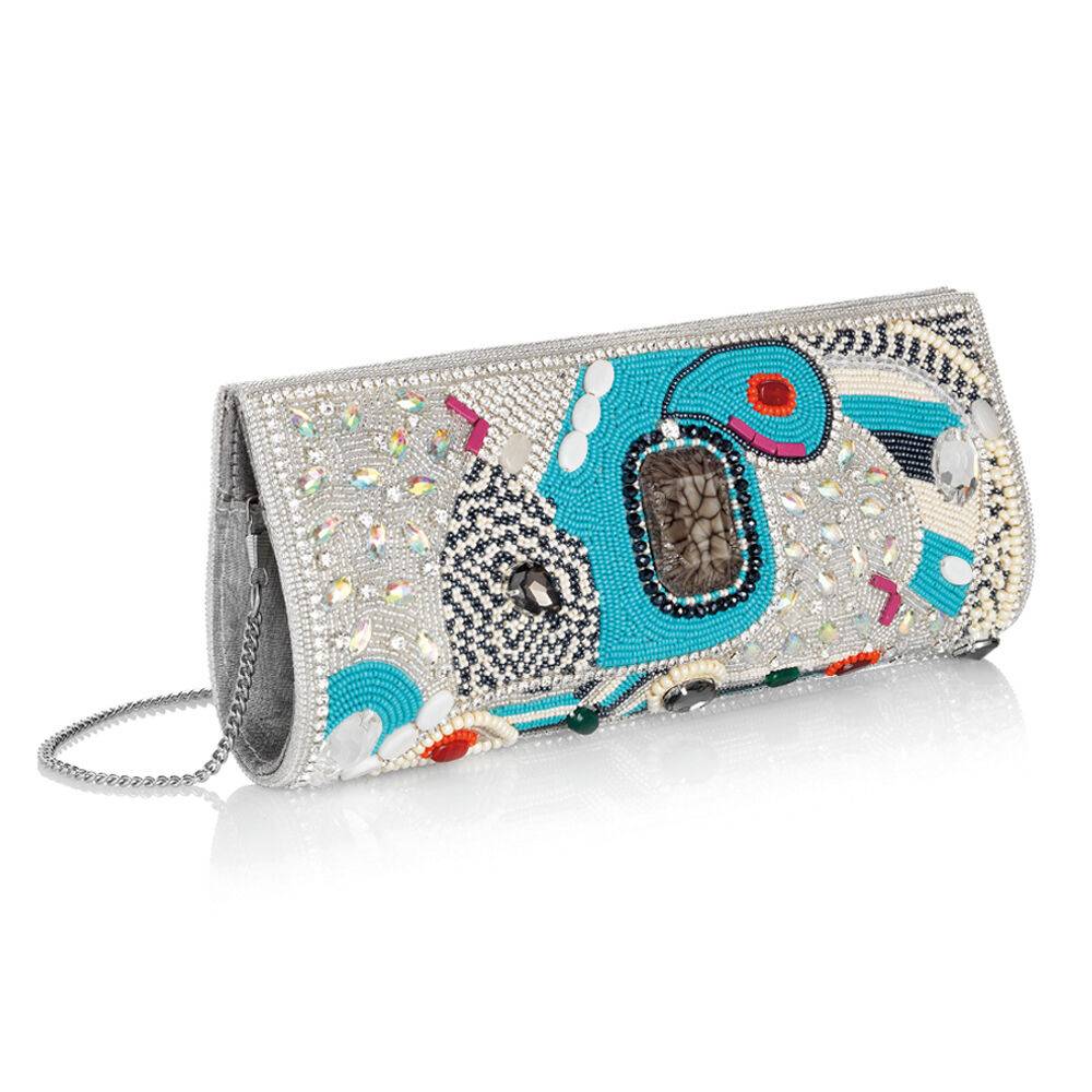 Ottaviani Clutch con strass,cristalli,pietre e perline