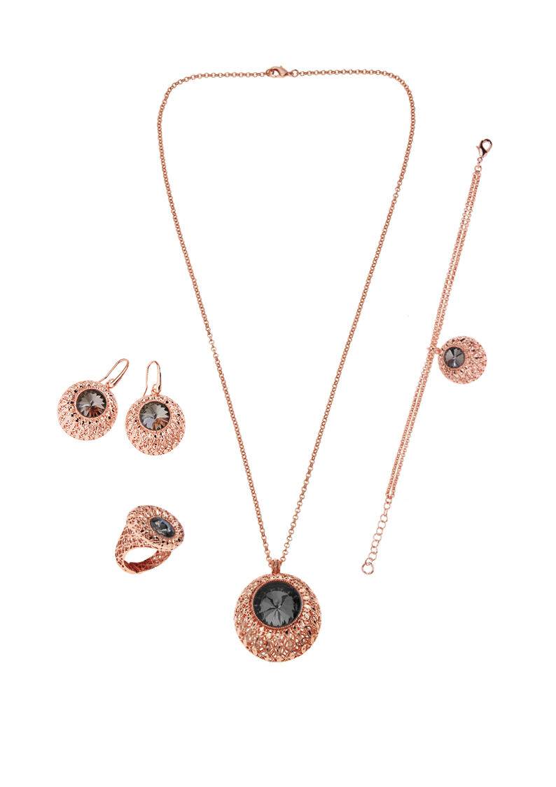 Ottaviani Collana Bronzo Oro Rosa C/glitter Arg.e Strass