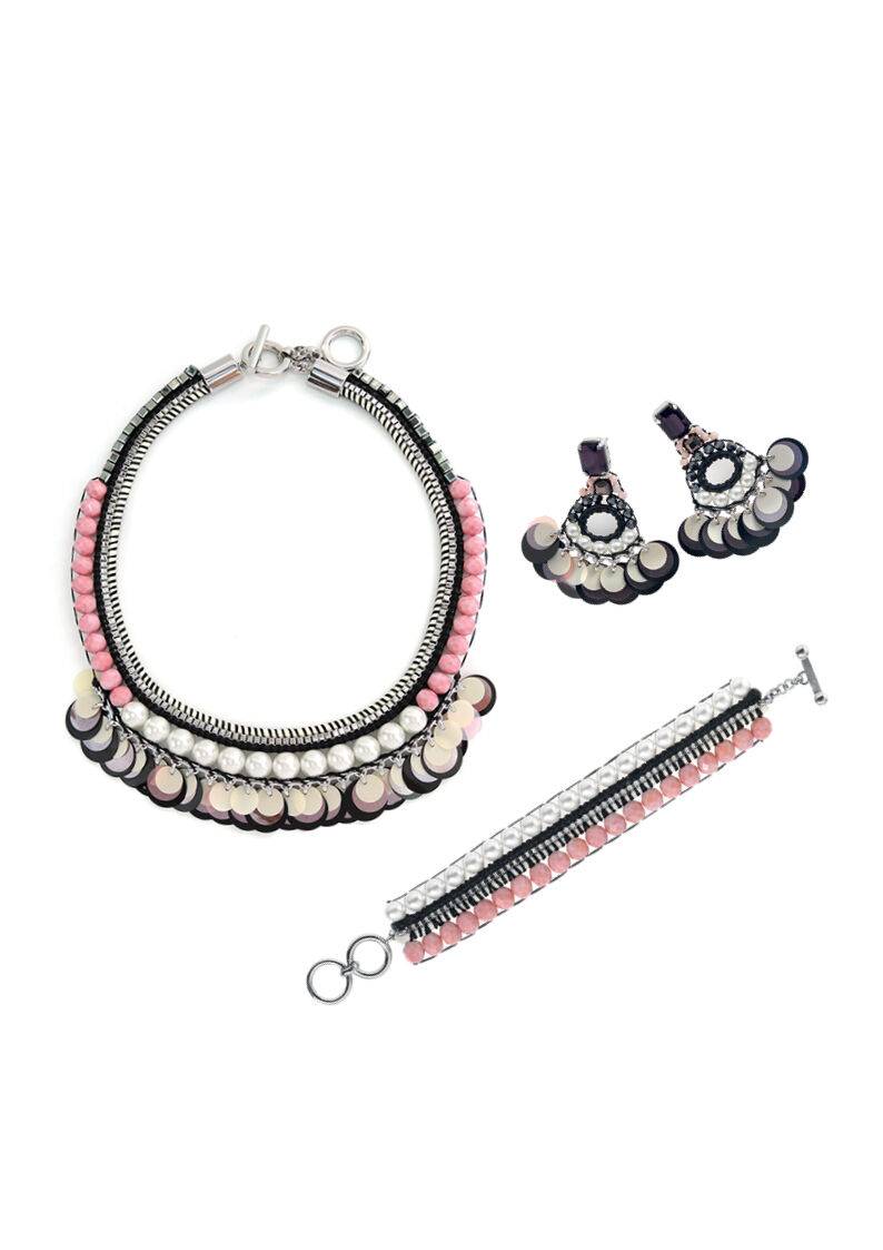 Ottaviani Collana C/perline,strass,paillettes,perle Bj