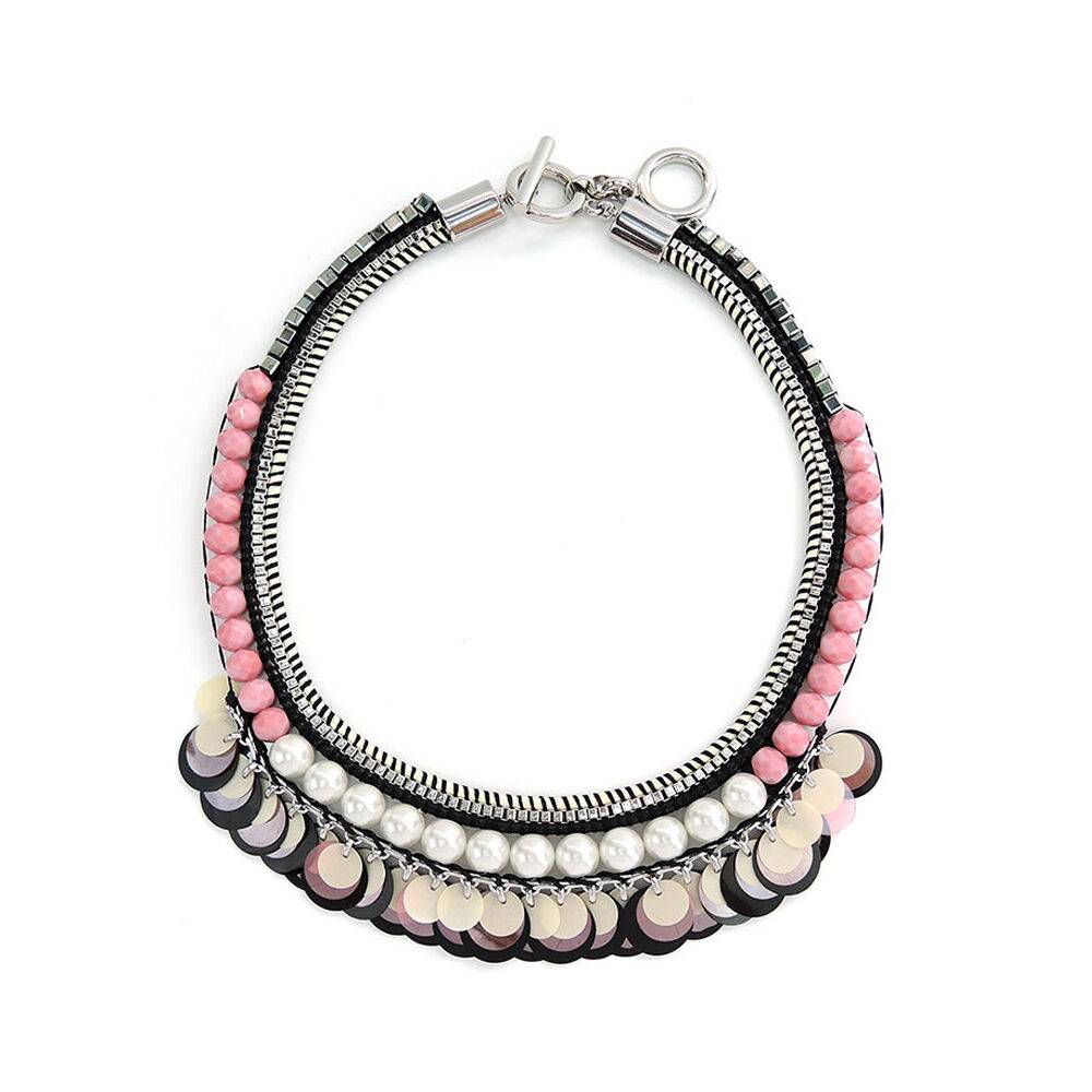 Ottaviani Collana c/perline,strass,paillettes,perle bj