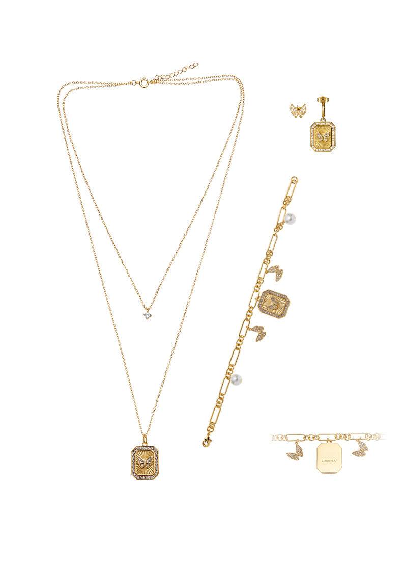 Ottaviani Collana Doppio Filo Dorata Con Cubic Zirconia