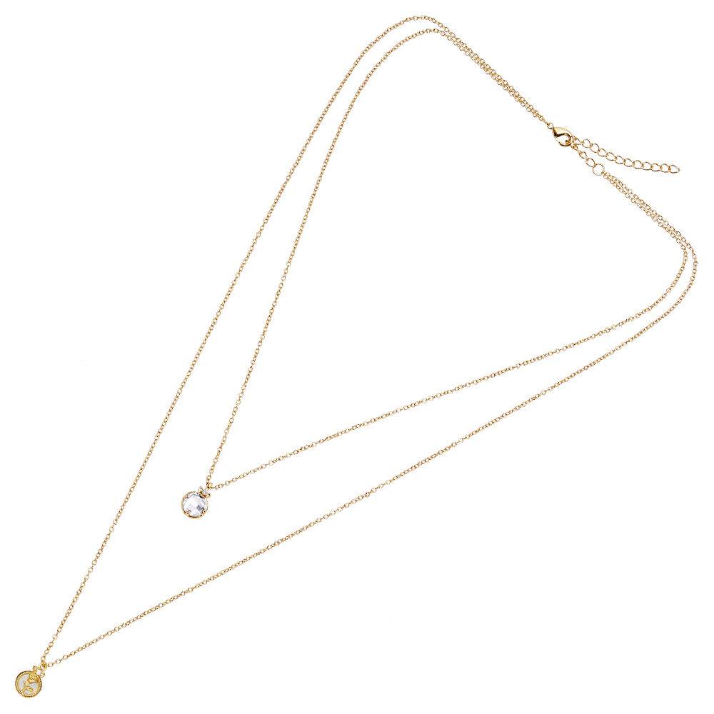 Ottaviani Collana doppio filo dorata con cubic zirconia