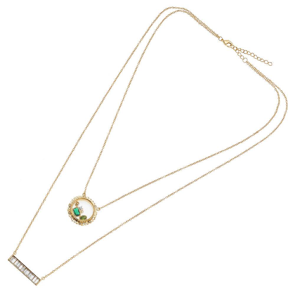 Ottaviani Collana doppio filo dorata con cubic zirconia