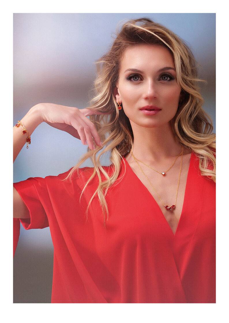 Ottaviani Collana Doppio Filo Dorata Con Cubic Zirconia