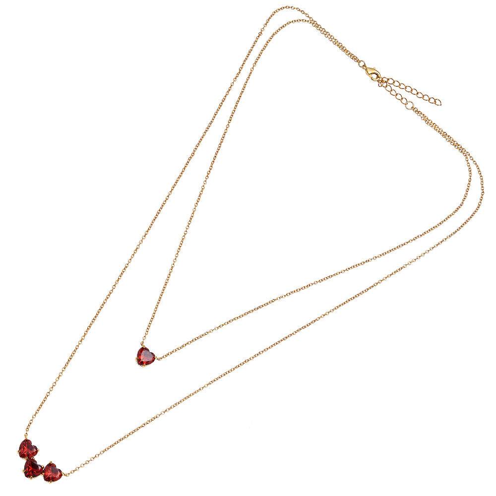 Ottaviani Collana doppio filo dorata con cubic zirconia