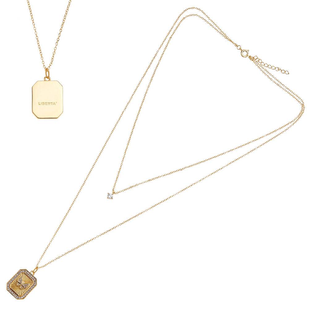 Ottaviani Collana doppio filo dorata con cubic zirconia