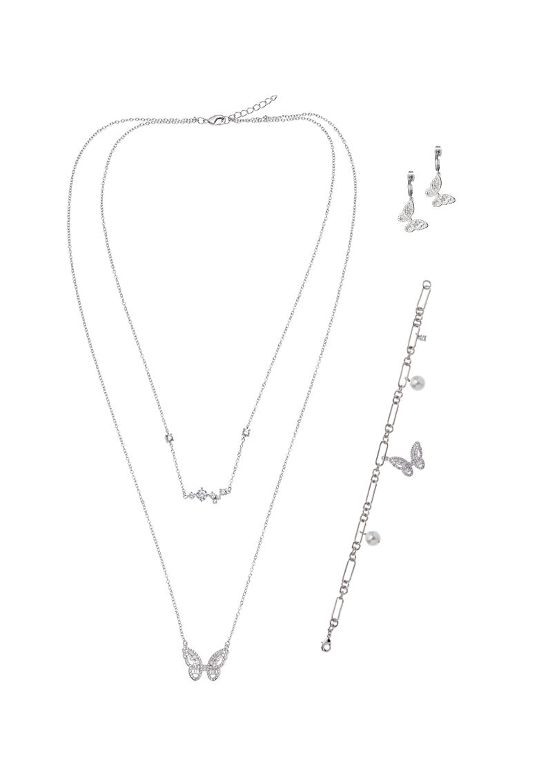 Ottaviani Collana Doppio Filo Rodiata Con Cubic Zirconia