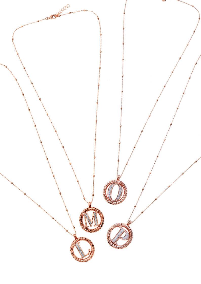 Ottaviani Collana In Bronzo Oro Rosa Con Glitter Argento