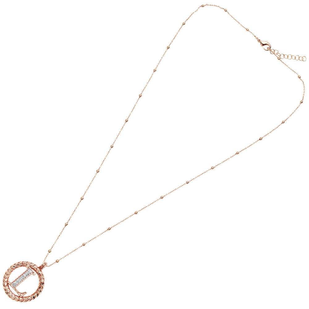 Ottaviani Collana in bronzo oro rosa con glitter argento