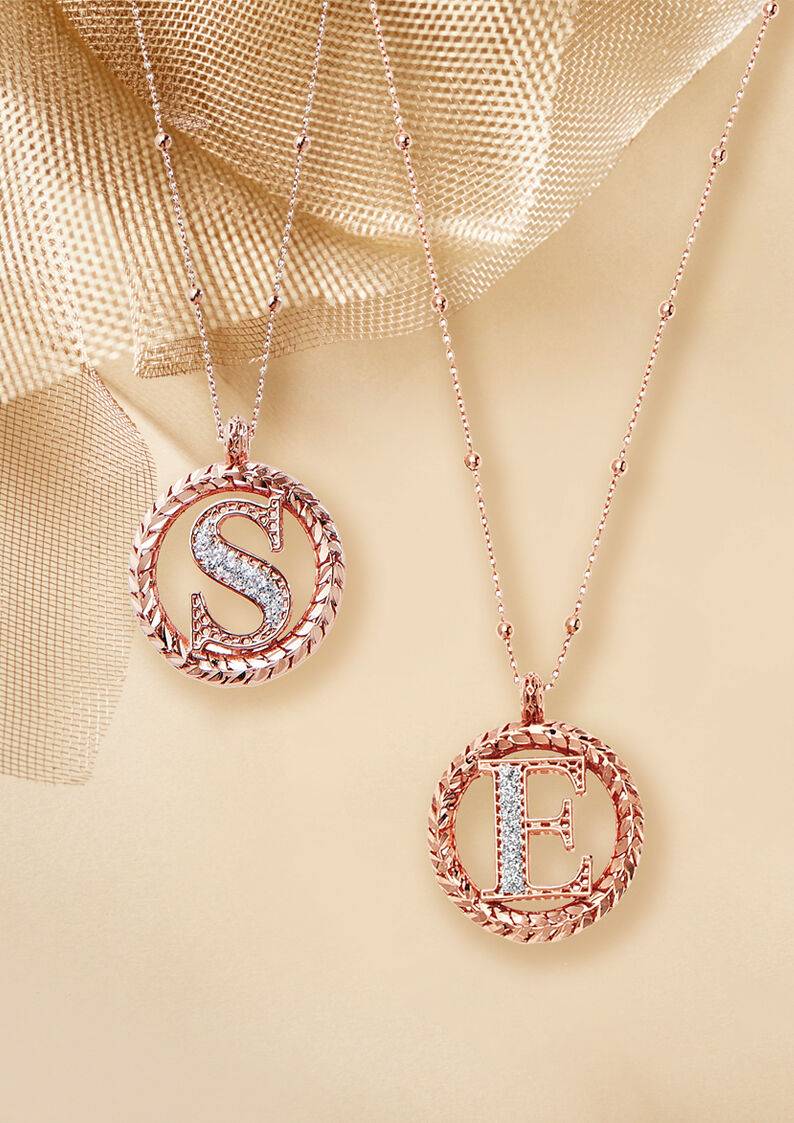 Ottaviani Collana In Bronzo Oro Rosa Con Glitter Argento