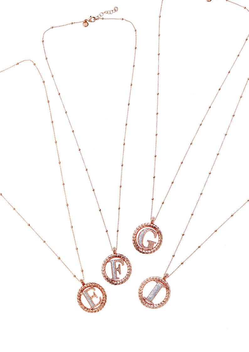 Ottaviani Collana In Bronzo Oro Rosa Con Glitter Argento