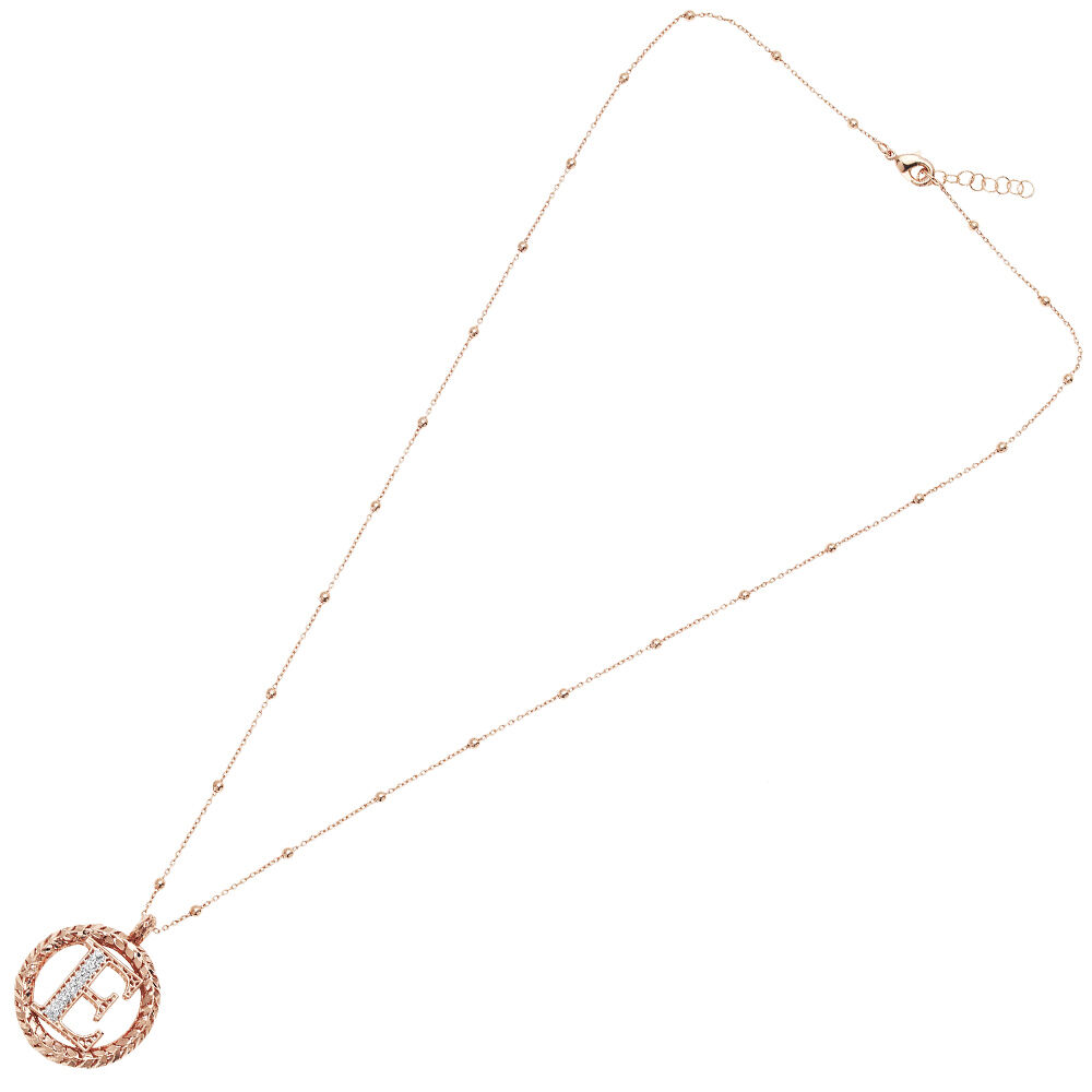 Ottaviani Collana in bronzo oro rosa con glitter argento