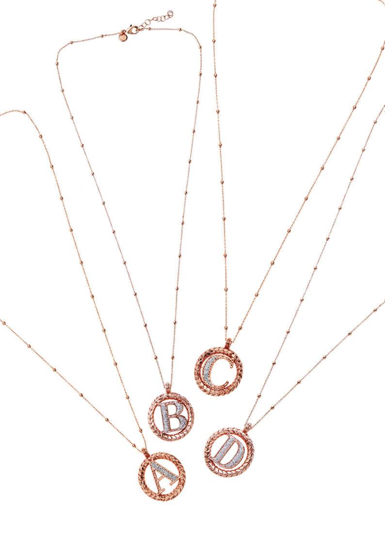 Ottaviani Collana In Bronzo Oro Rosa Con Glitter Argento