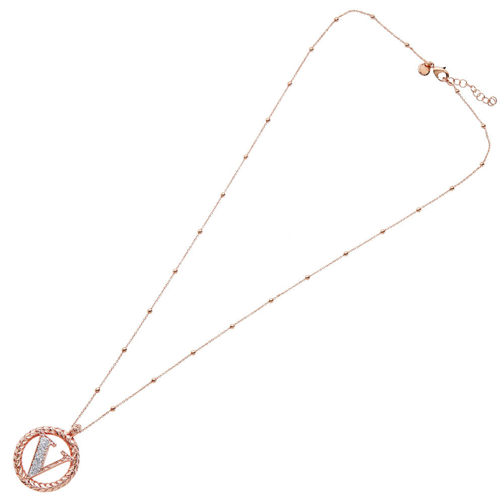 Ottaviani Collana in bronzo oro rosa con glitter argento