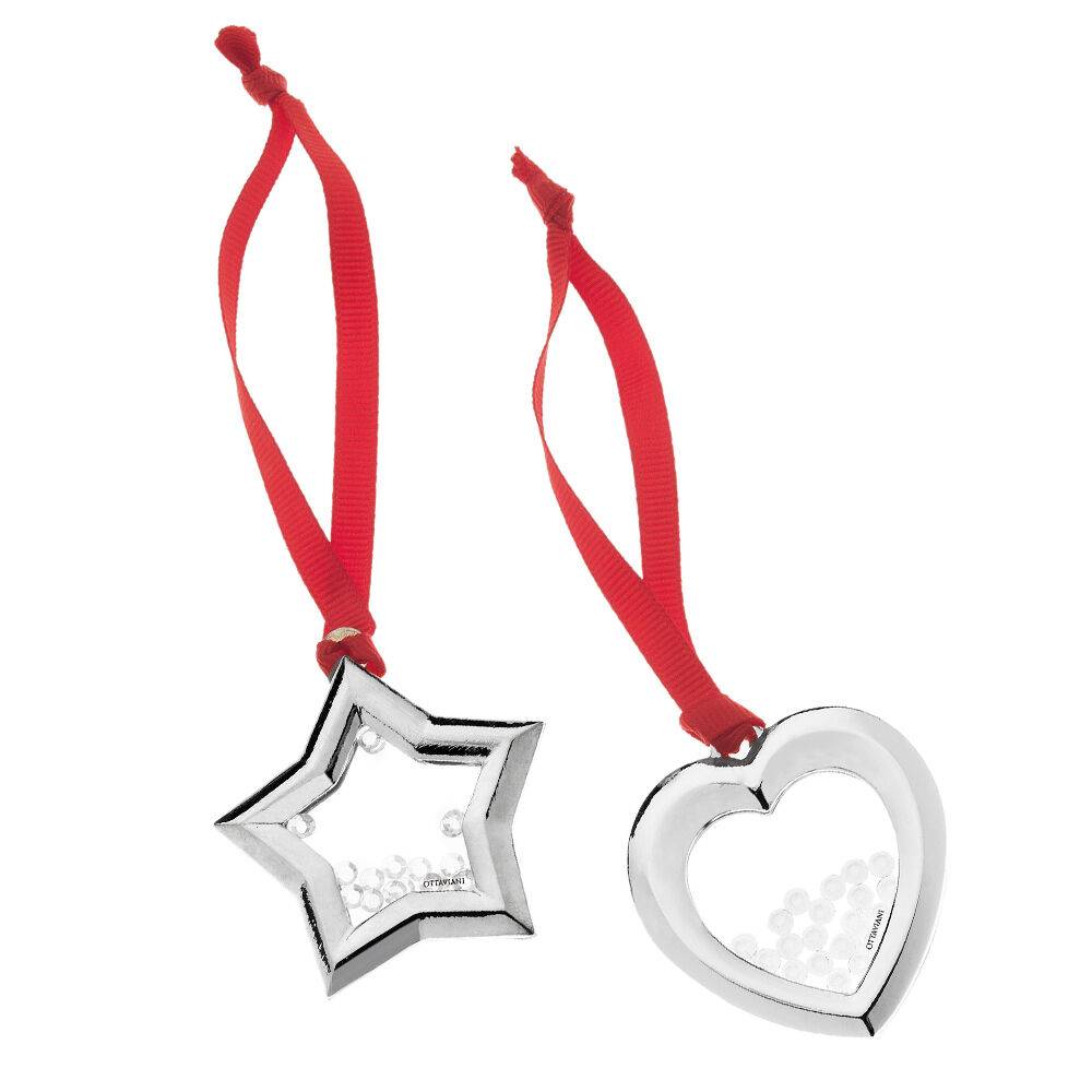 Ottaviani Coppia decorazioni natalizie metallo arg/cri