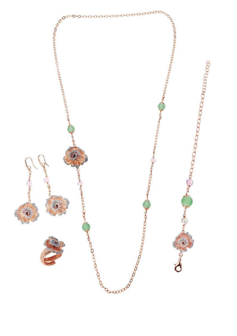 Ottaviani Orecchini Bronzo Oro Rosa C/glitter Ag.crista