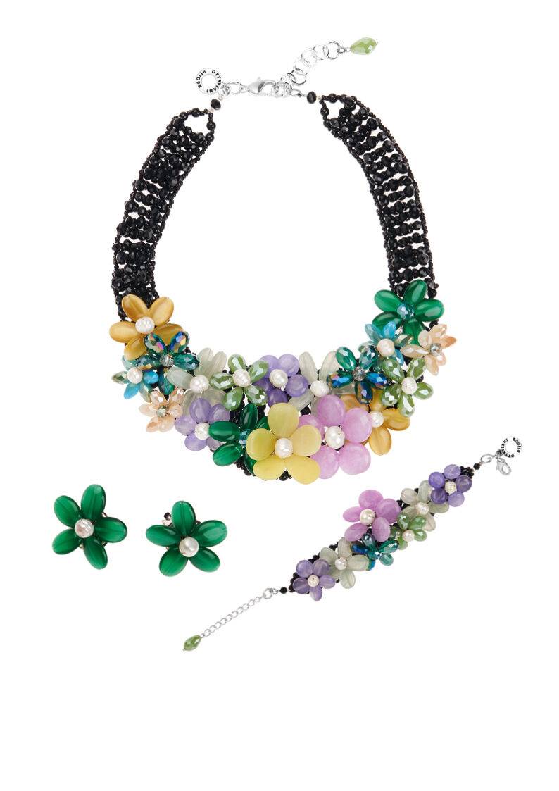 Ottaviani Orecchini Con Agata E Perle -chiusura Clip