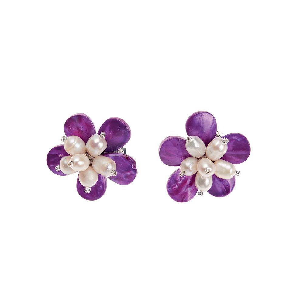 Ottaviani Orecchini con perle e madreperla-chiusura clip