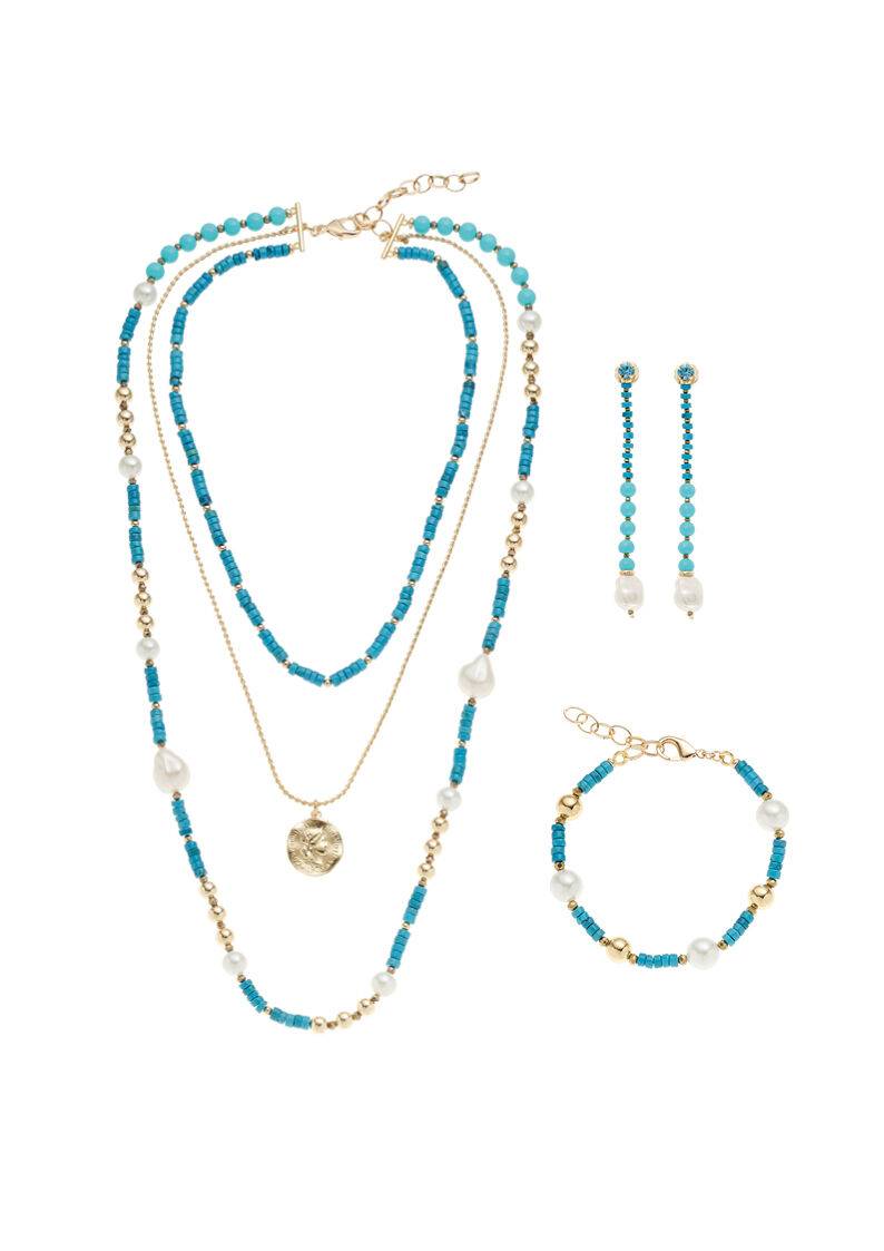 Ottaviani Orecchini Dorati Con Cristalli Perline E Perle