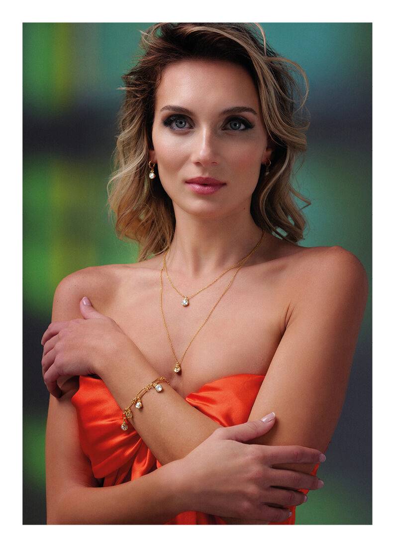 Ottaviani Orecchini Dorati Con Cubic Zirconia E M.perla