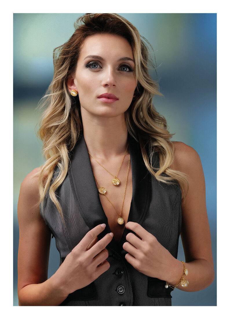 Ottaviani Orecchini Dorati Con Cubic Zirconia E M.perla