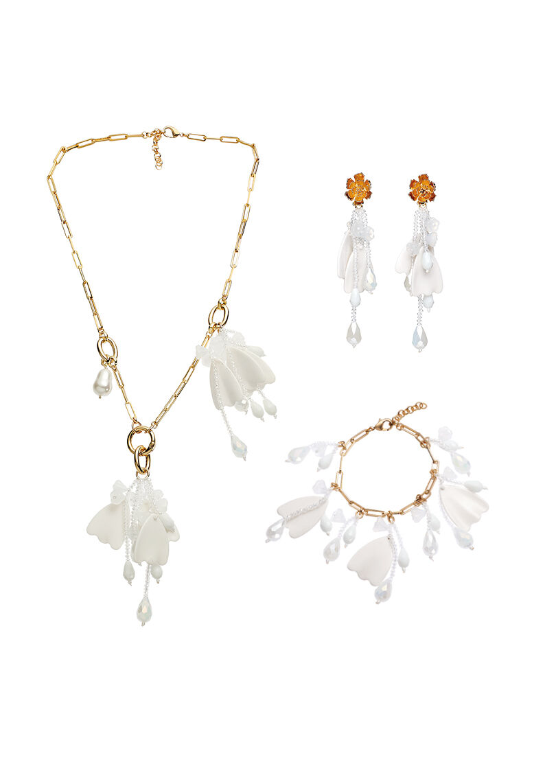 Ottaviani Orecchini Dorati Con Perle Di Vetro,elem.in Re