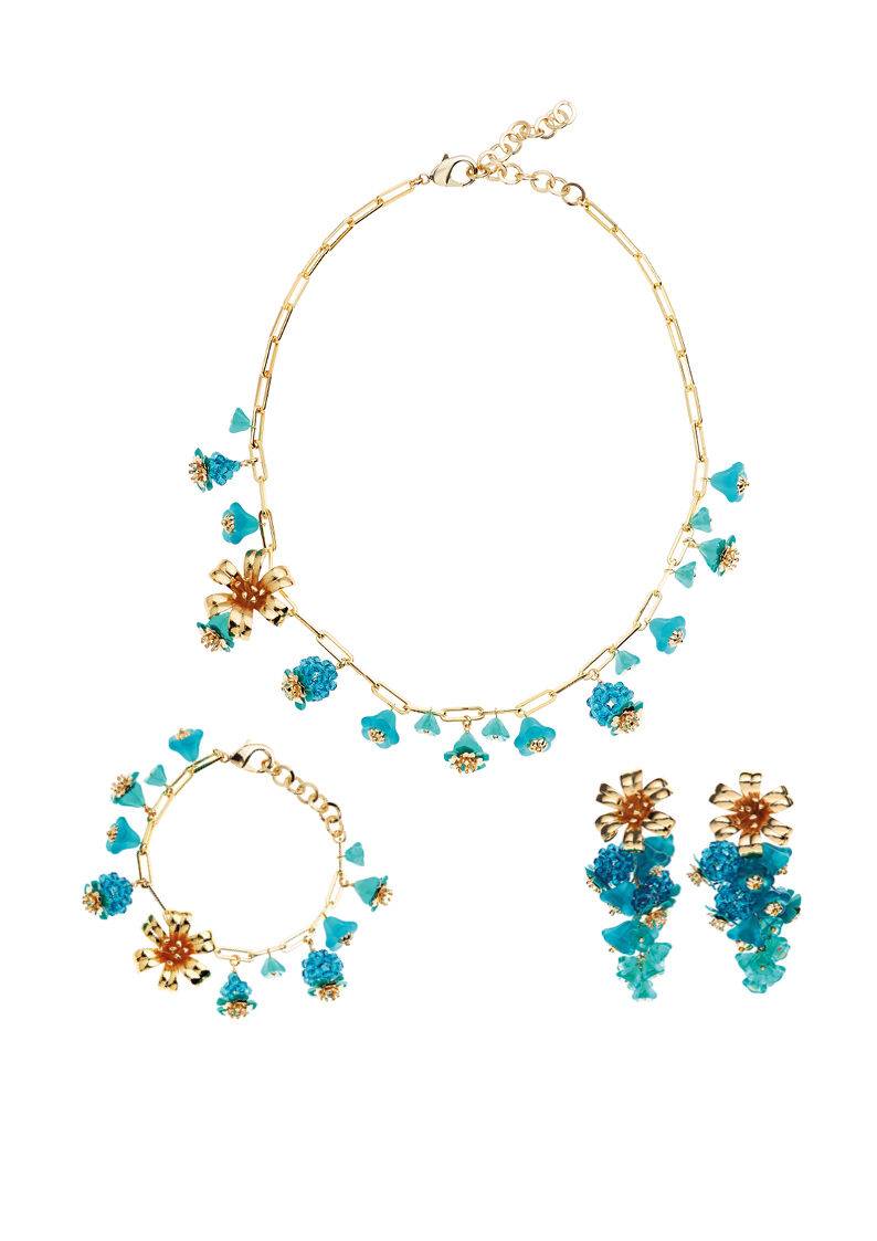 Ottaviani Orecchini Dorati Con Perline E Fiori Di Vetro