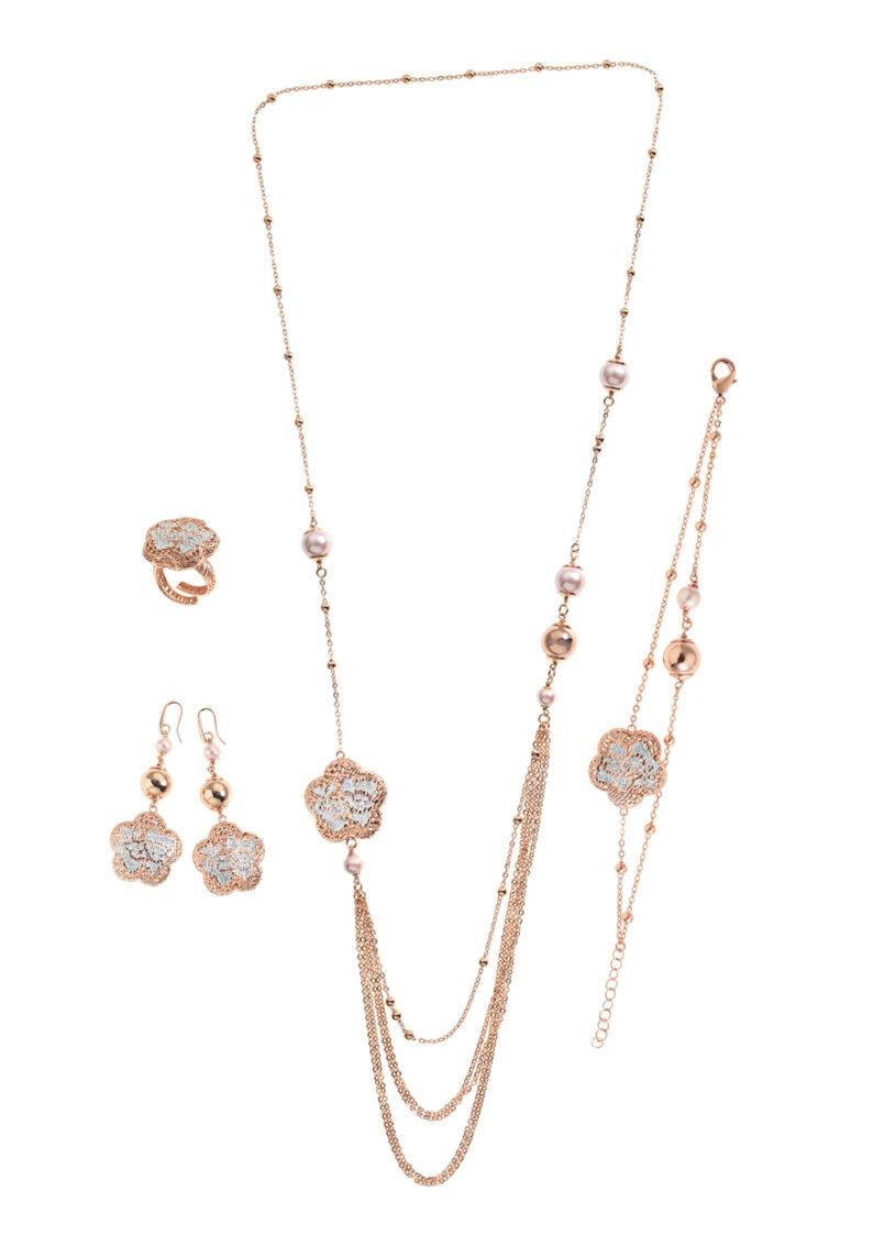 Ottaviani Orecchini In Bronzo C/glitter Argento Perle Bj