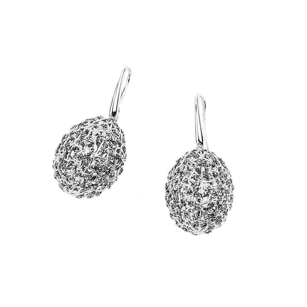 Ottaviani Orecchini in bronzo rod.c/glitter black diamon