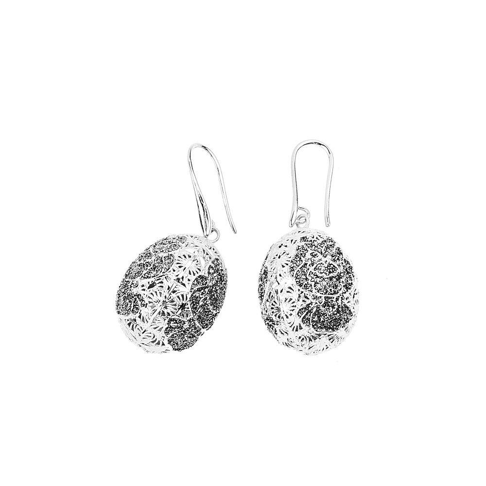 Ottaviani Orecchini in bronzo rod.c/glitter black diamon