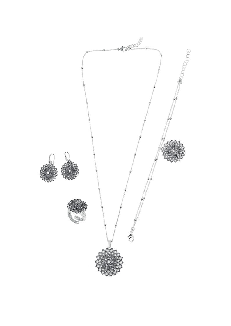 Ottaviani Orecchini In Bronzo Rod.c/glitter Black Diamon