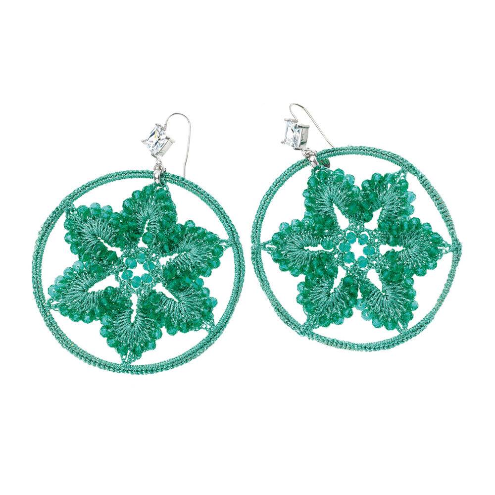 Ottaviani Orecchini in macrame' con zirconi e cristalli