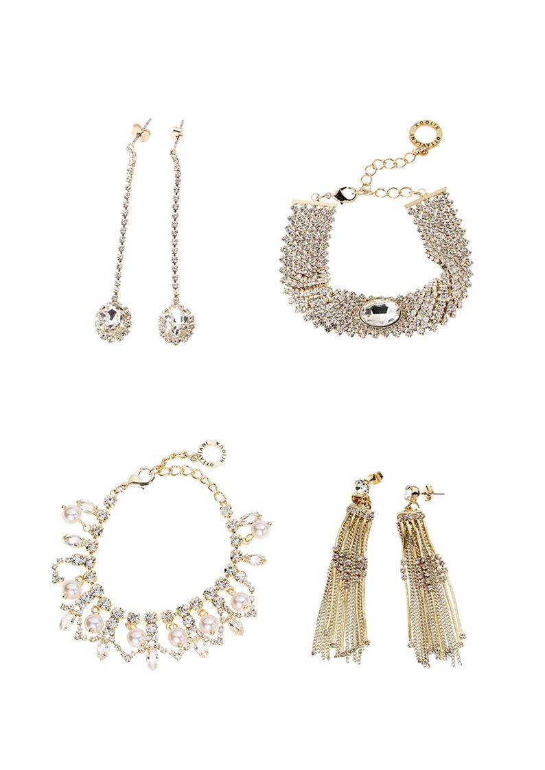 Ottaviani Orecchini In Metallo Con Cristalli E Strass